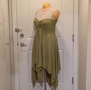 EUC Handmade L/XL 100% Indonesian Rayon Shirred Back Boho Hippie Dress